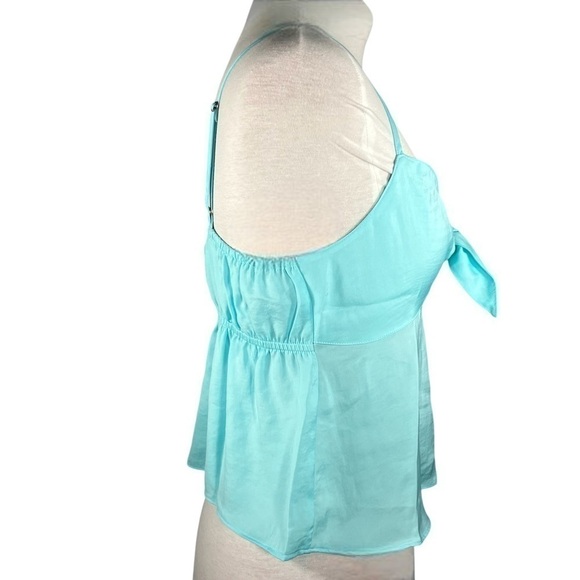BP teal paradise crop top halter smocked back adjustable strap pastel size S - Picture 4 of 14